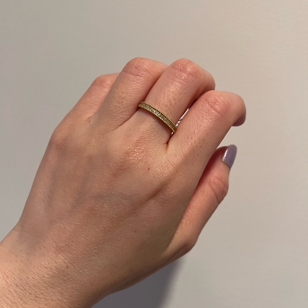Nwt Swarovski 10k Gold Band Ring